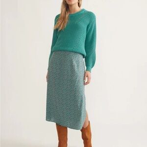 Marine Layer Ryan Slip Midi Skirt in Deep Sea Floral